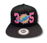 Grooveman Music Hats One Size / Black 305 Dolphin 3D Embroidery Snapback Black Hat