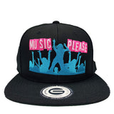 Grooveman Music Hats One Size / Black Blue Music Please Dancing Snapback