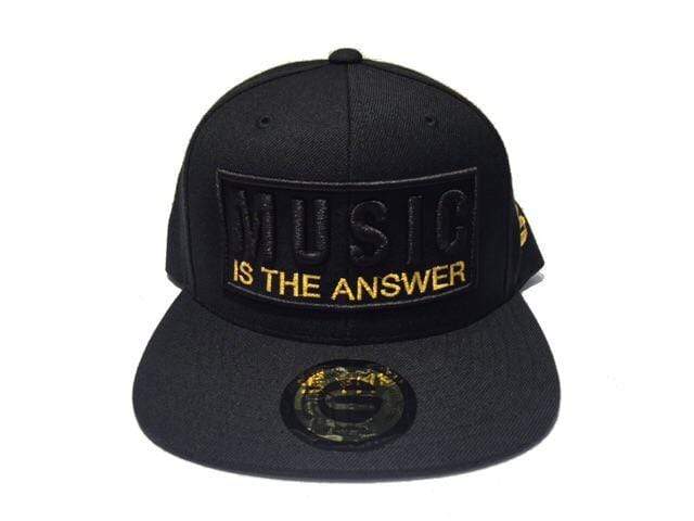 Grooveman Music Hats One Size / Black Gold Music is the Answer Broader Snapback
