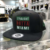 Grooveman Music Hats One Size / Black Green Straight Outta Miami Snapback