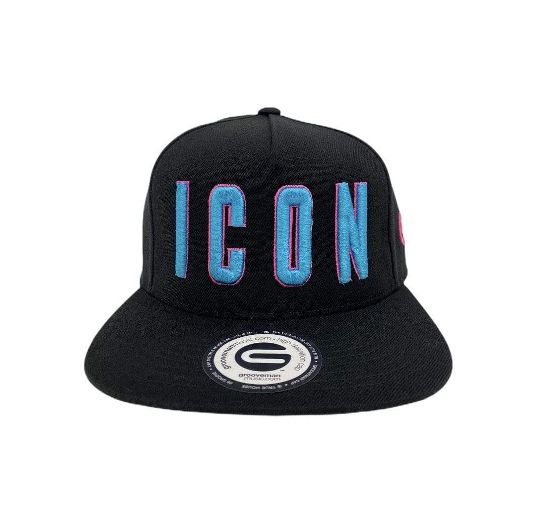 Grooveman Music Hats One Size / Black Icon Outline Snapback Hat