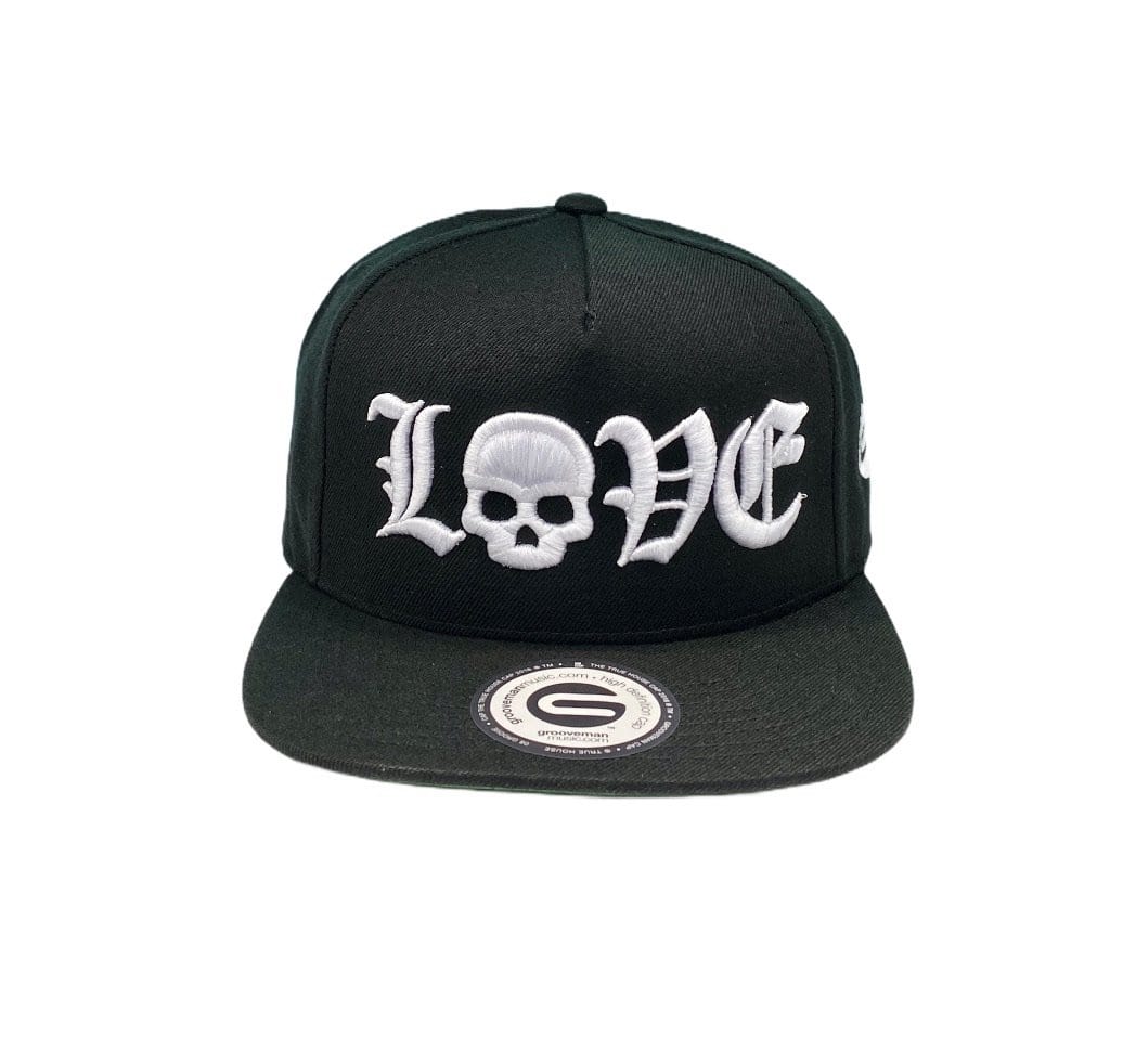 Grooveman Music Hats One Size / Black Love skull Snapback Hat
