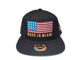 Grooveman Music Hats One Size / Black Made In Miami Flag Snapback