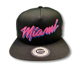 Grooveman Music Hats One Size / Black Miami 3D Embroidery Snapback Black Hat