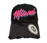 Grooveman Music Hats One Size / Black Miami 3D Embroidery Vintage Dad Hat