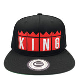 Grooveman Music Hats One Size / Black Red King Crown Snapback Cap