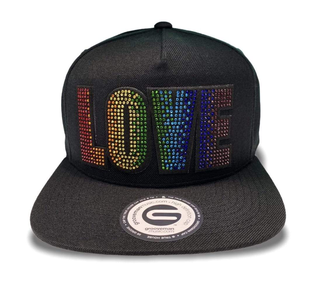 Grooveman Music Hats One Size / Black Rhinestone Snapback Hat | Love Bold