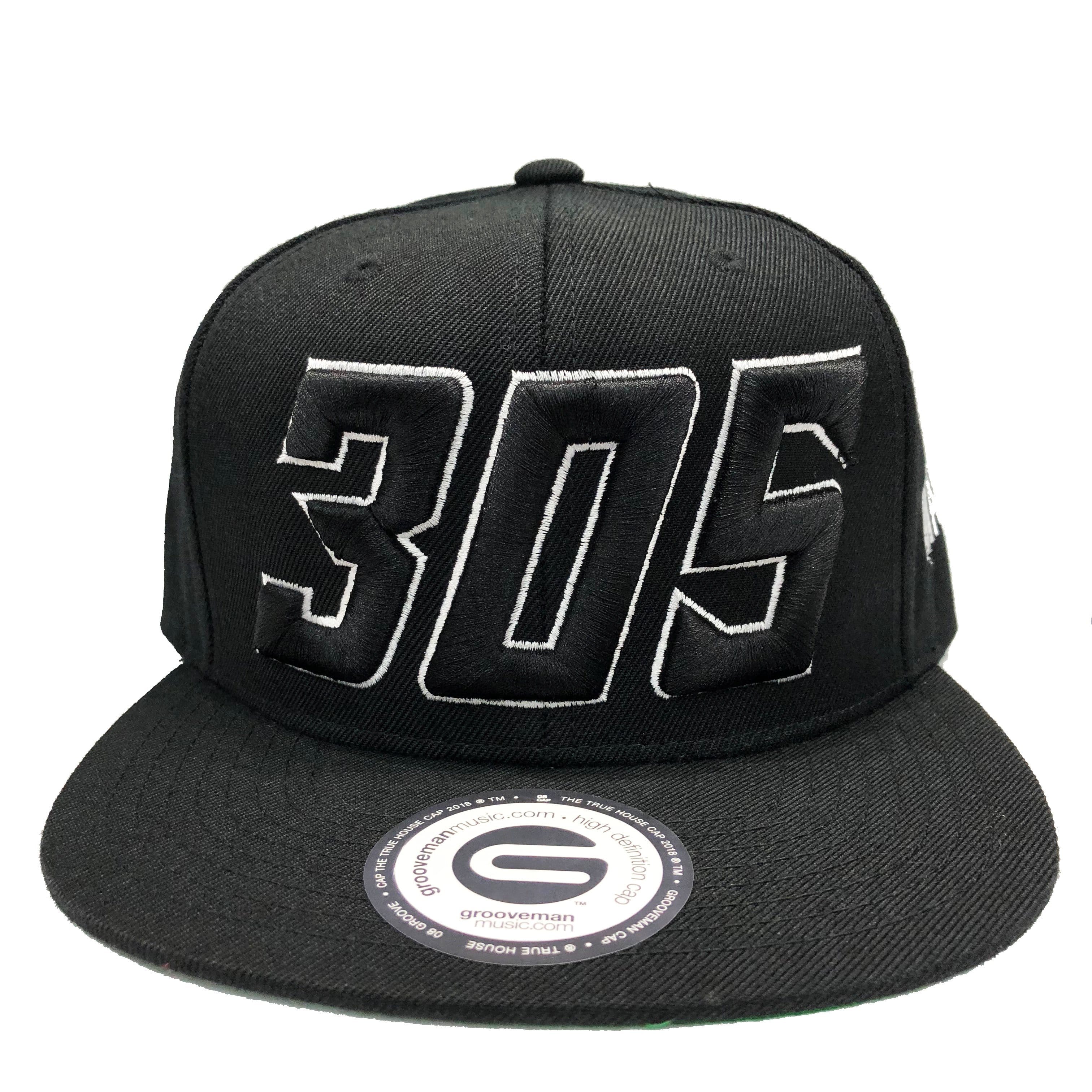 Grooveman Music Hats One Size / Black/White 305 Snapback Cap