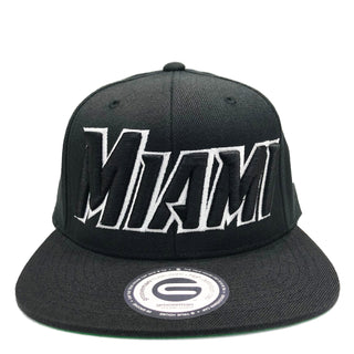 Grooveman Music Hats One Size / Black White Miami Snapback Cap
