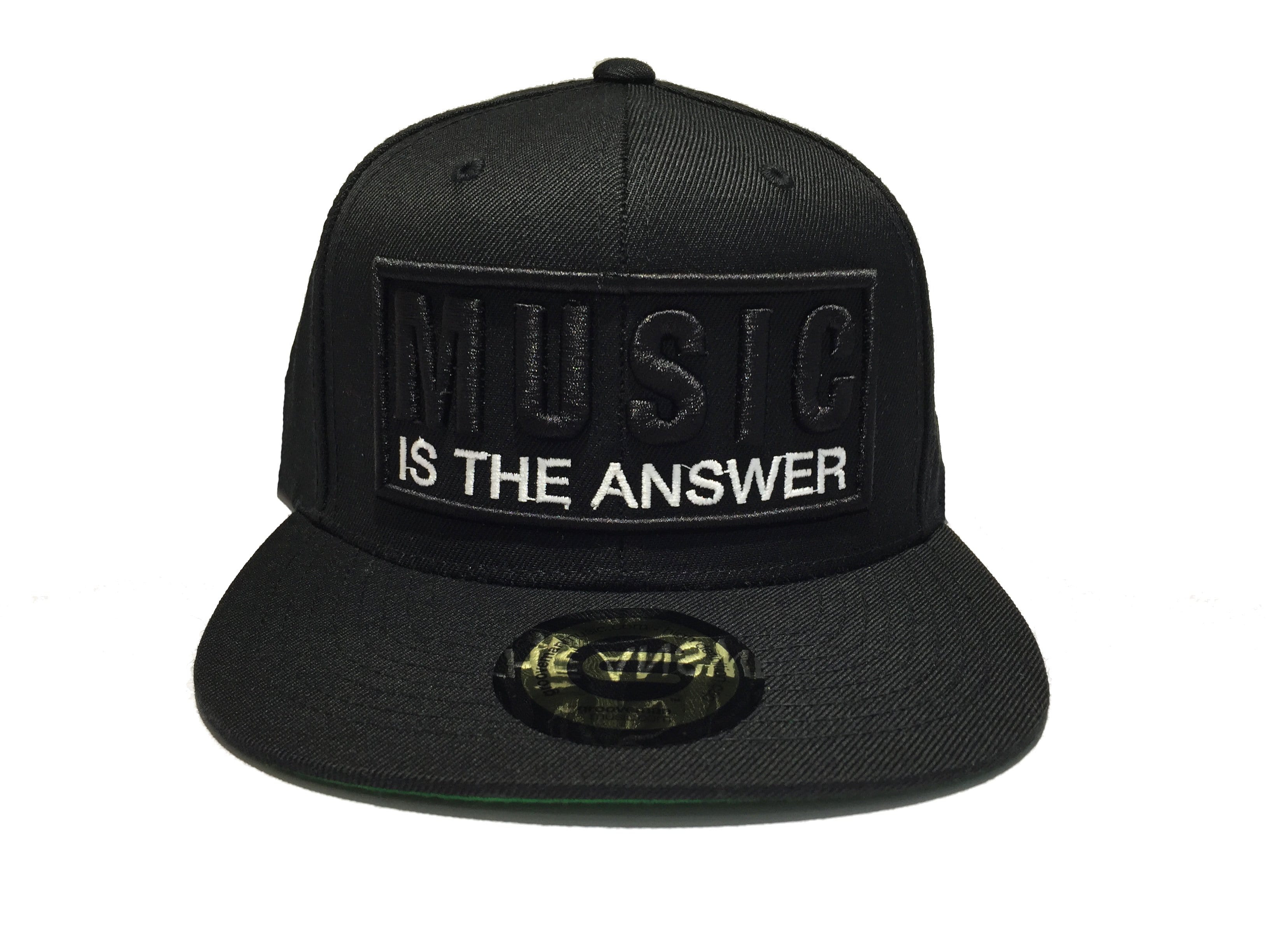 Grooveman Music Hats One Size / Black White Music is the Answer Broader Snapback