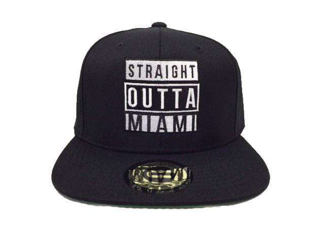 Grooveman Music Hats One Size / Black White Straight Outta Miami Snapback