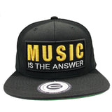 Grooveman Music Hats One Size / Gold Black Music is the Answer Broader Snapback