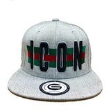 Grooveman Music Hats One Size / Heather Grey Icon Flag Background Snapback Cap