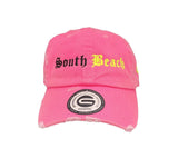 Grooveman Music Hats One Size / Neon Pink Miami Beach Vintage Dad Hat