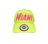Grooveman Music Hats One Size / Neon Yellow Miami 3D Snapback Hat