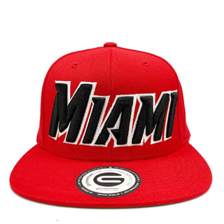 Grooveman Music Hats One Size / Red Black Miami Snapback Cap