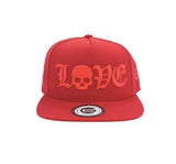 Grooveman Music Hats One Size / Red Red Love skull Snapback Hat