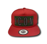 Grooveman Music Hats One Size / Red Rhinestone Snapback Hat | Icon Limited Edition