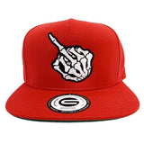 Grooveman Music Hats One Size / Red Skull Middle Finger Snapback Hat