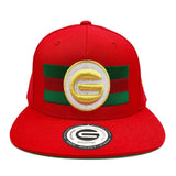 Grooveman Music Hats One Size / Red White Grooveman Logo Snapback Cap