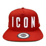 Grooveman Music Hats One Size / Red White Icon Snapback Hat