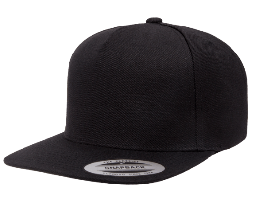 Grooveman Music Hats One Size Snapback / Black Custom Embroidery 5-Panel Caps