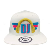 Grooveman Music Hats One Size / White DJ Headphone Snapback