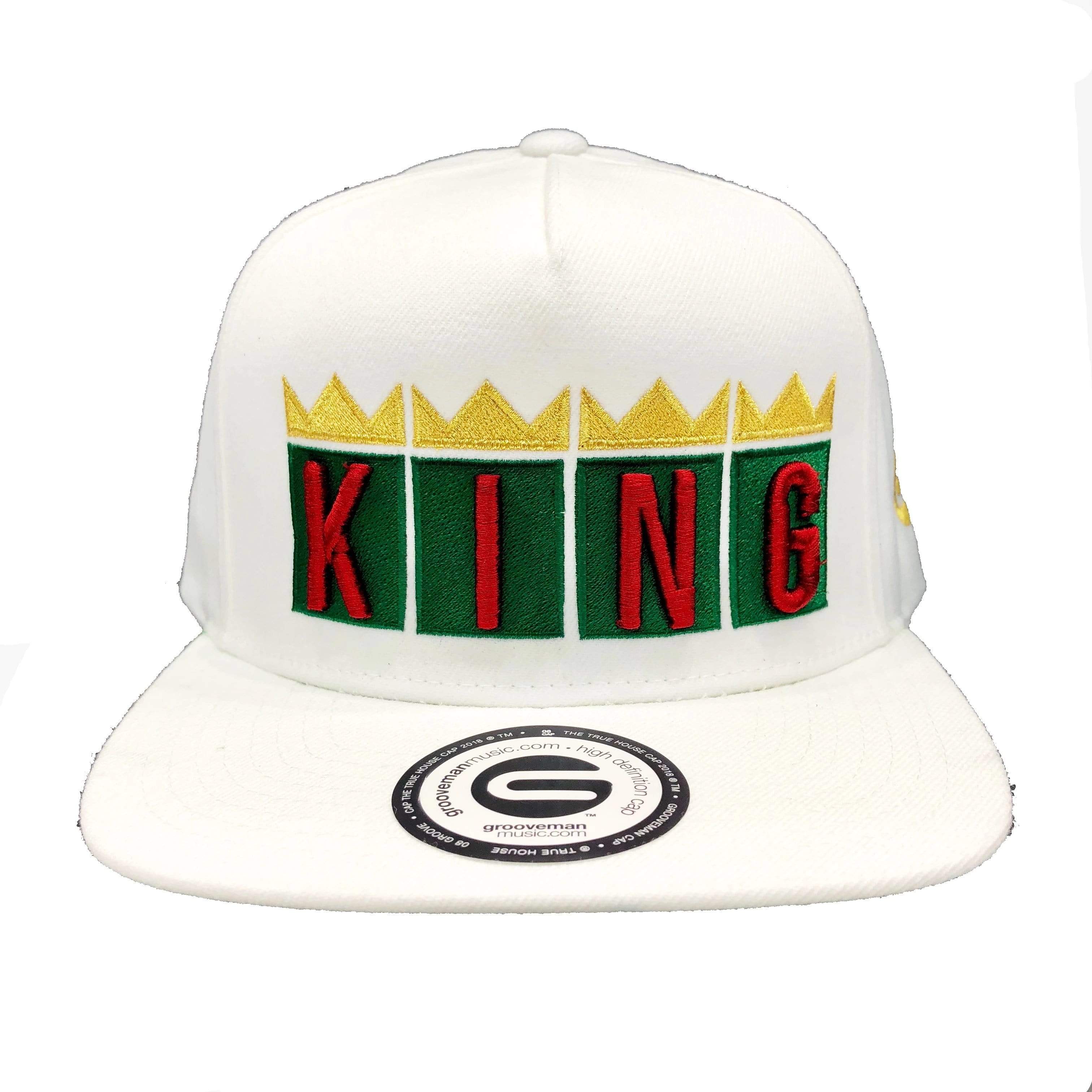Grooveman Music Hats One Size / White Green King Crown Snapback Cap