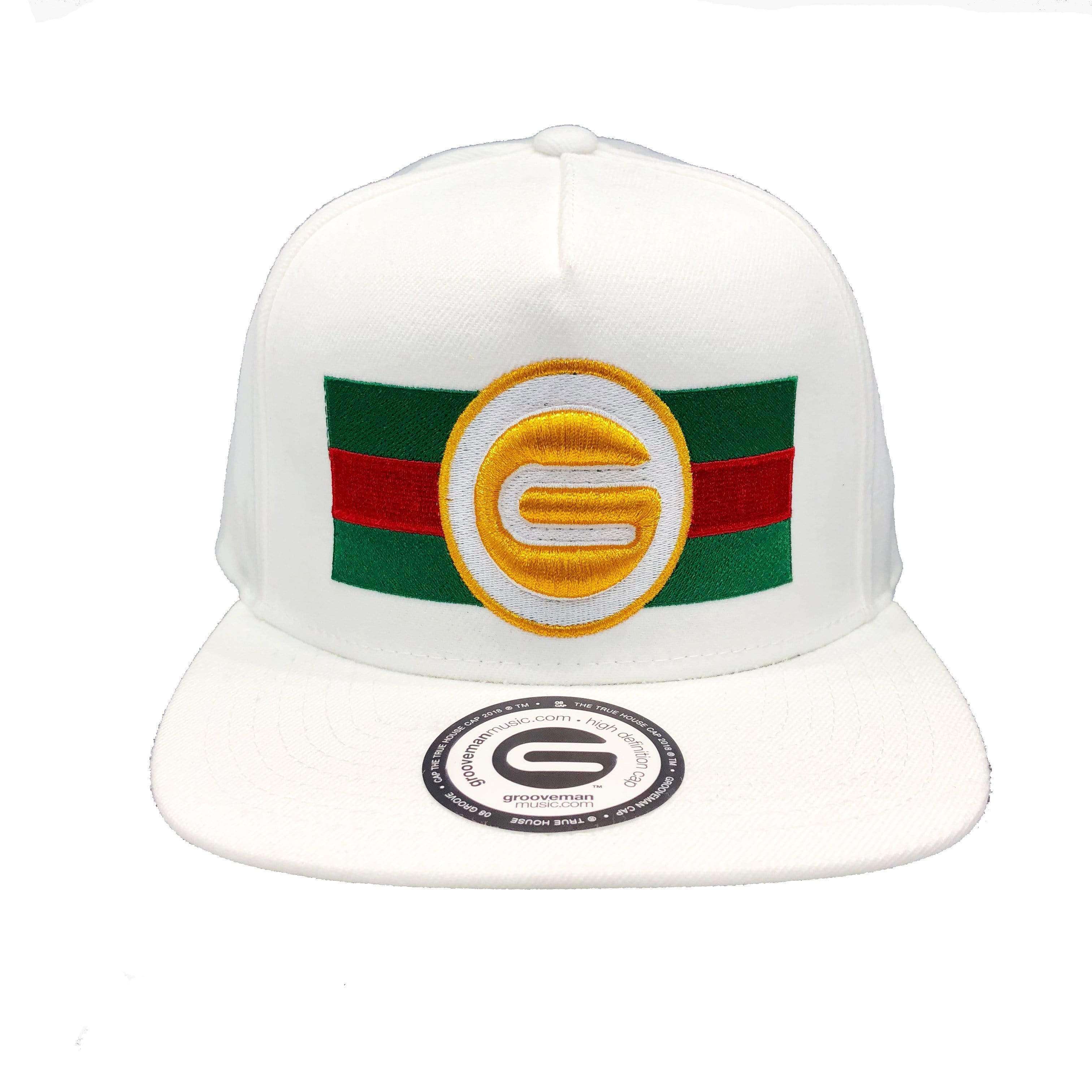 Grooveman Music Hats One Size / White Grooveman Logo Snapback Cap