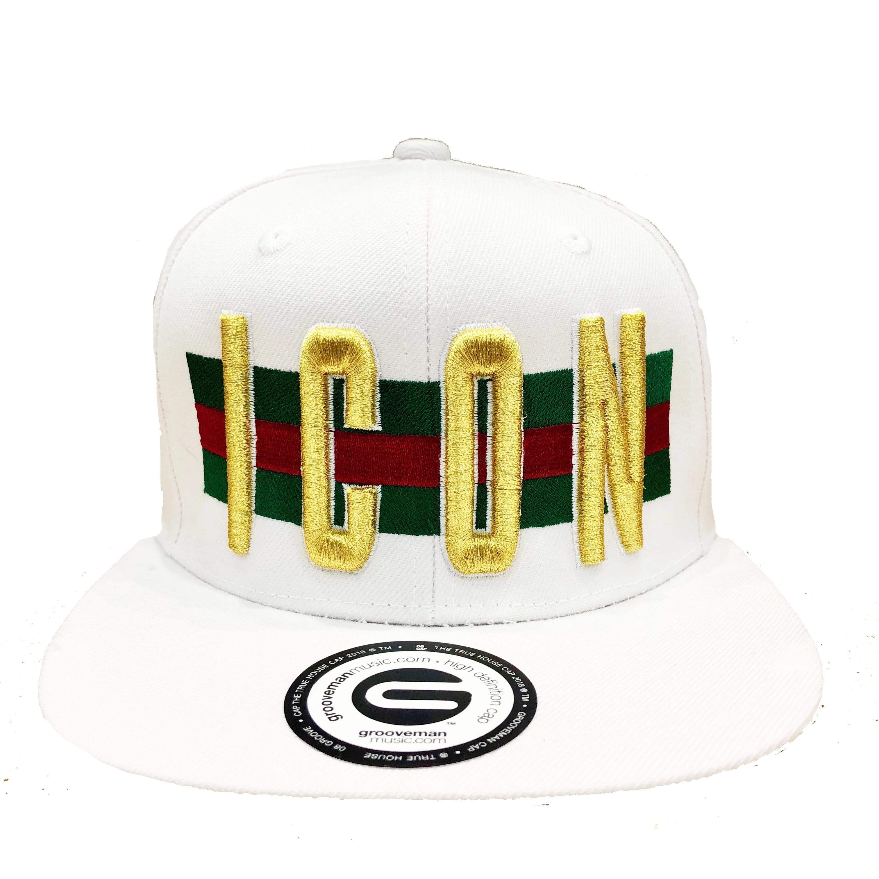 Grooveman Music Hats One Size / White Icon Flag Background Snapback Cap