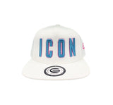 Grooveman Music Hats One Size / White Icon Outline Snapback Hat