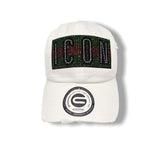 Grooveman Music Hats One Size / White Icon Rhinestone Vintage Dad Hat