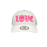 Grooveman Music Hats One Size / White Love skull Snapback Hat