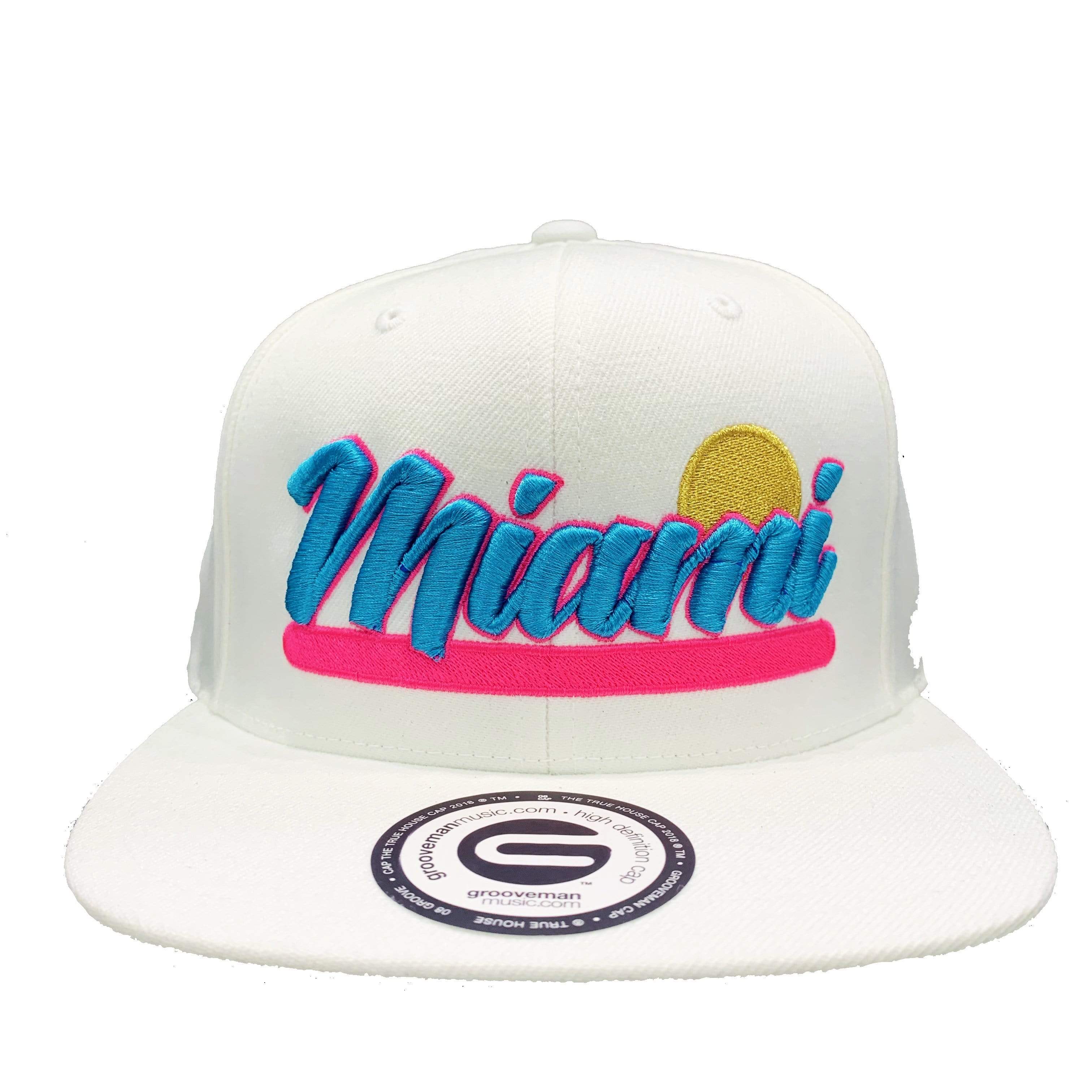Grooveman Music Hats One Size / White Miami Sun Snapback