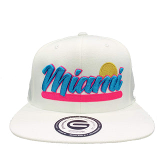 Grooveman Music Hats One Size / White Miami Sun Snapback