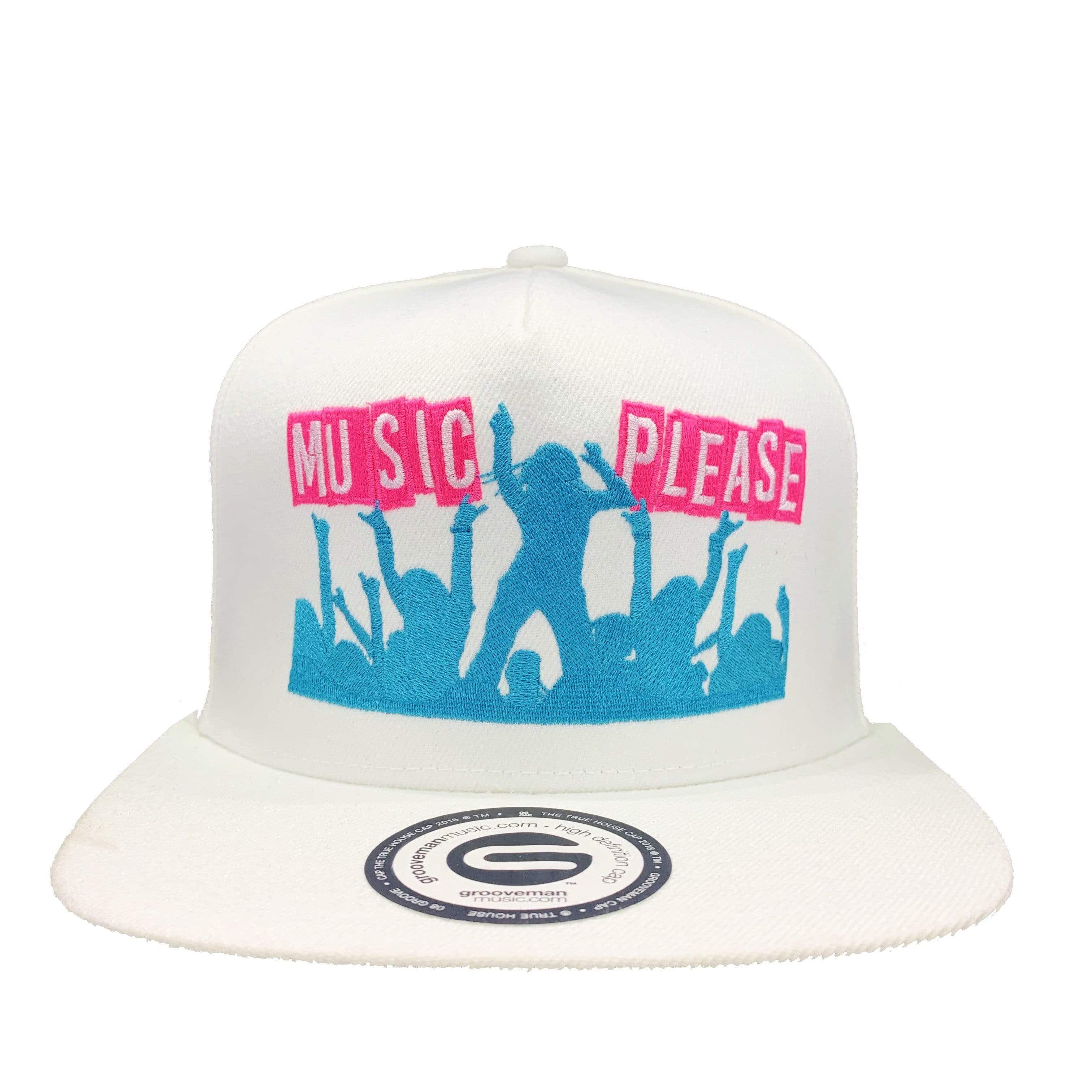 Grooveman Music Hats One Size / White Music Please Dancing Snapback