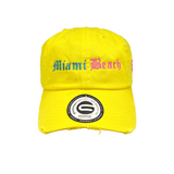 Grooveman Music Hats One Size / Yellow Miami Beach Vintage Dad Hat