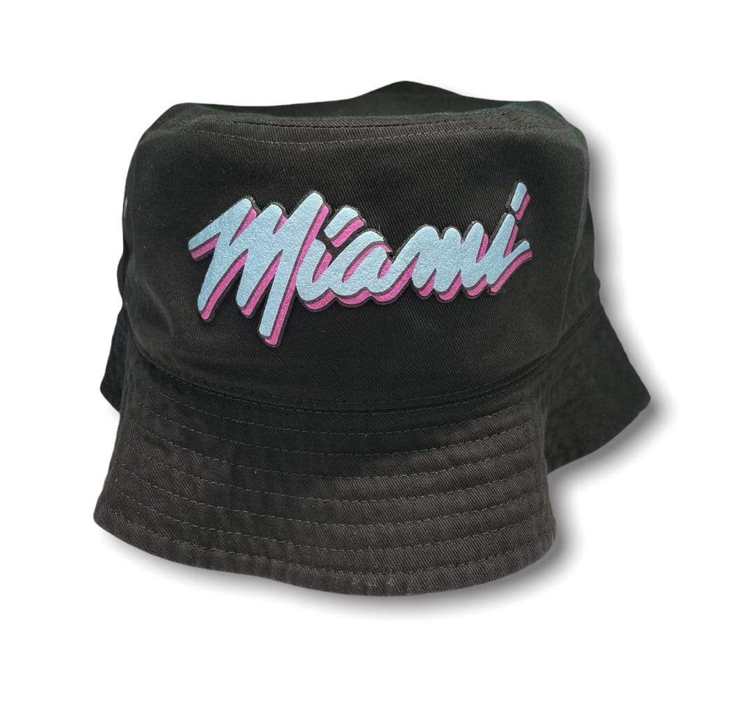 Grooveman Music Hats S/M / Black Miami Metallic Bucket Fitted Hat