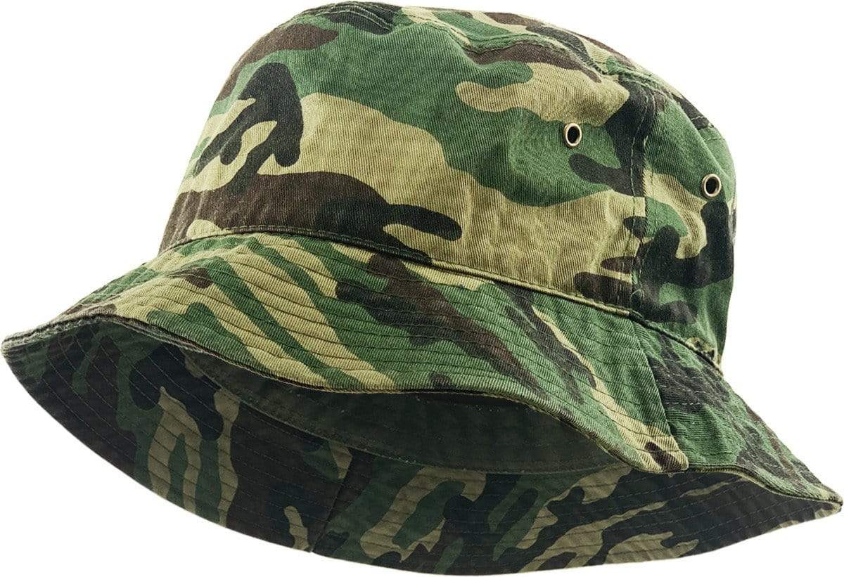Grooveman Music Hats S/M / Camo Solid Bucket Fitted Hat