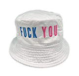 Grooveman Music Hats S/M / White Fuck You Solid Bucket  Fitted Hat
