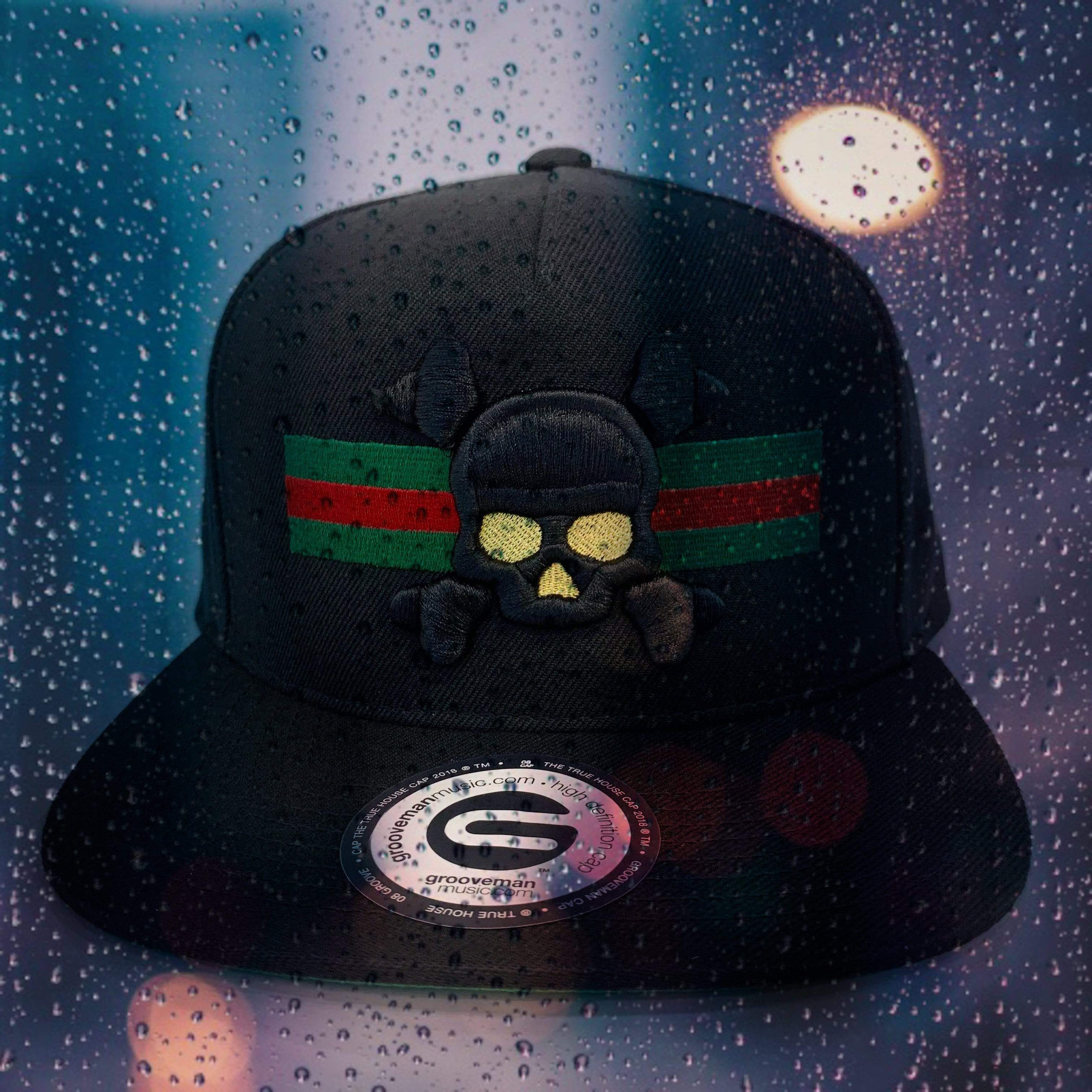 Grooveman Music Hats Skull Snapback Hat