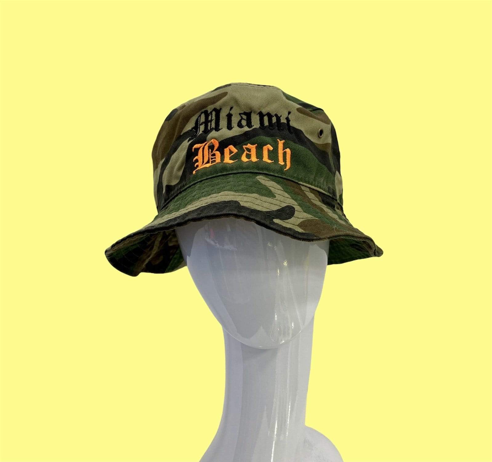 Grooveman Music Hats Solid Bucket Miami Beach Fitted Hat