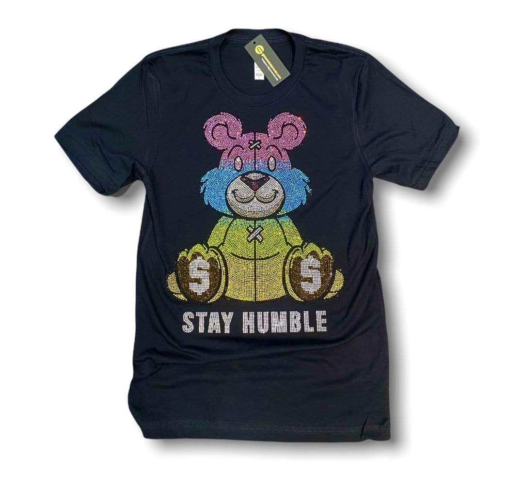 Grooveman Music T Shirt Rhinestones T Shirt | Stay Humble Gradient