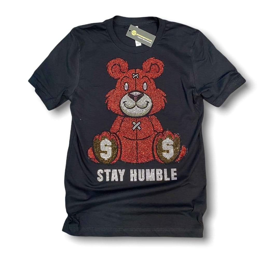 Grooveman Music T Shirt Rhinestones T Shirt | Stay Humble Red