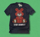 Grooveman Music T Shirt Rhinestones T Shirt | Stay Humble Red