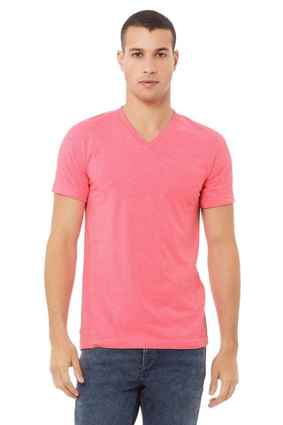 Grooveman Music T Shirt Small / Neon Pink Jersey Short Sleeve V-Neck Tee