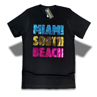 Grooveman Music T Shirt T Shirt | Miami South Beach Multi Color Foil Edition