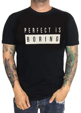 Grooveman Music T Shirt T Shirt | Perfect is Boring Black and White