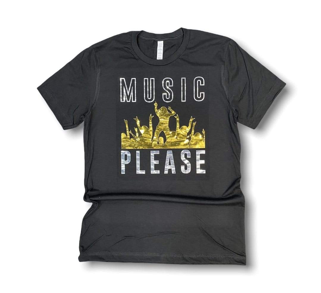 Grooveman Music T Shirt XS / Silver Gold / 100% Cotton T Shirt | Music Please Metallic Edition