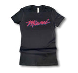 Grooveman Music Women Tees Rhinestone T-Shirt | Miami Neon Pink